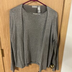 Liz Claiborne Silver Women's Cardigan with shimmering tank